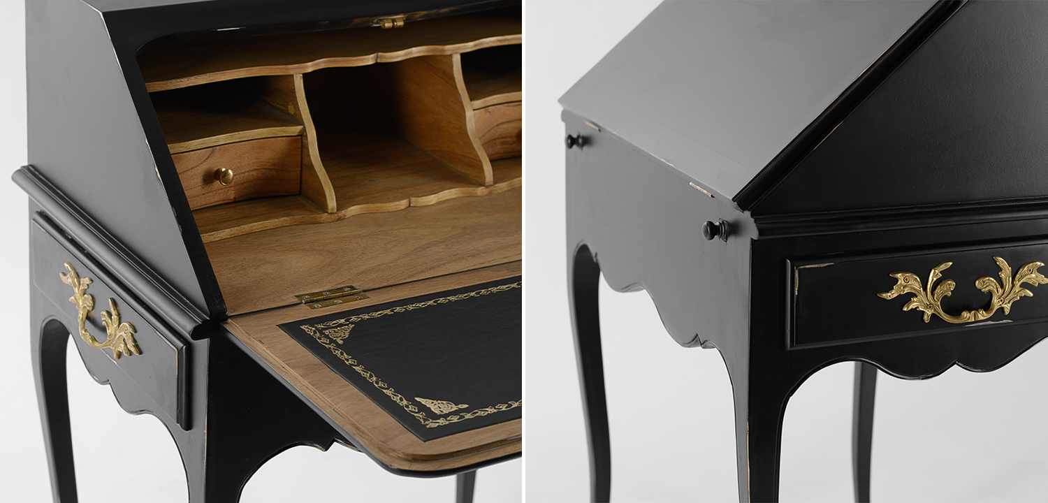 Стол-бюро L.XV Прованс черный - фото №1