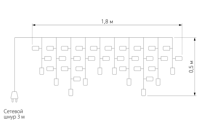 Гирлянда Бахрома с Цветными светодиодами в Ростове-на-Дону