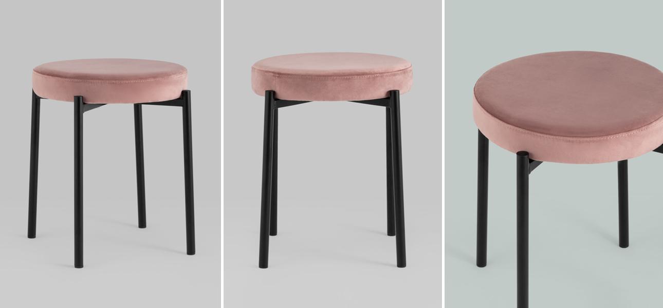 Табурет Rio Пыльно-Розовый Велюр - фото