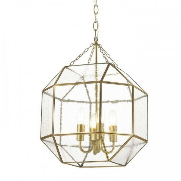   Glass & Metal Cage Pendant Gold 4    -- | Loft Concept 