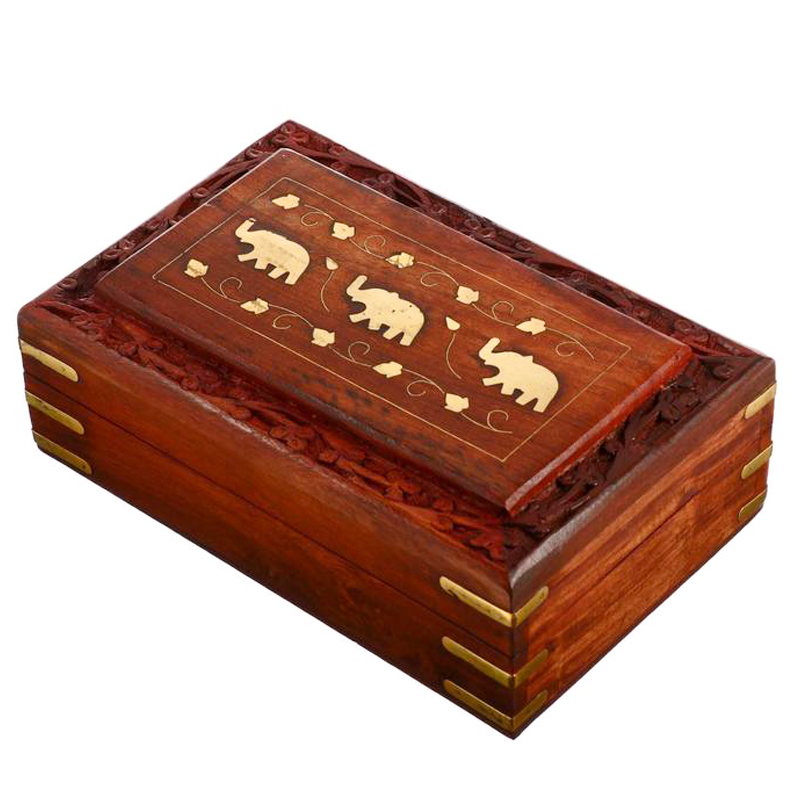  Three Elephants Indian Inlay Box    -- | Loft Concept 