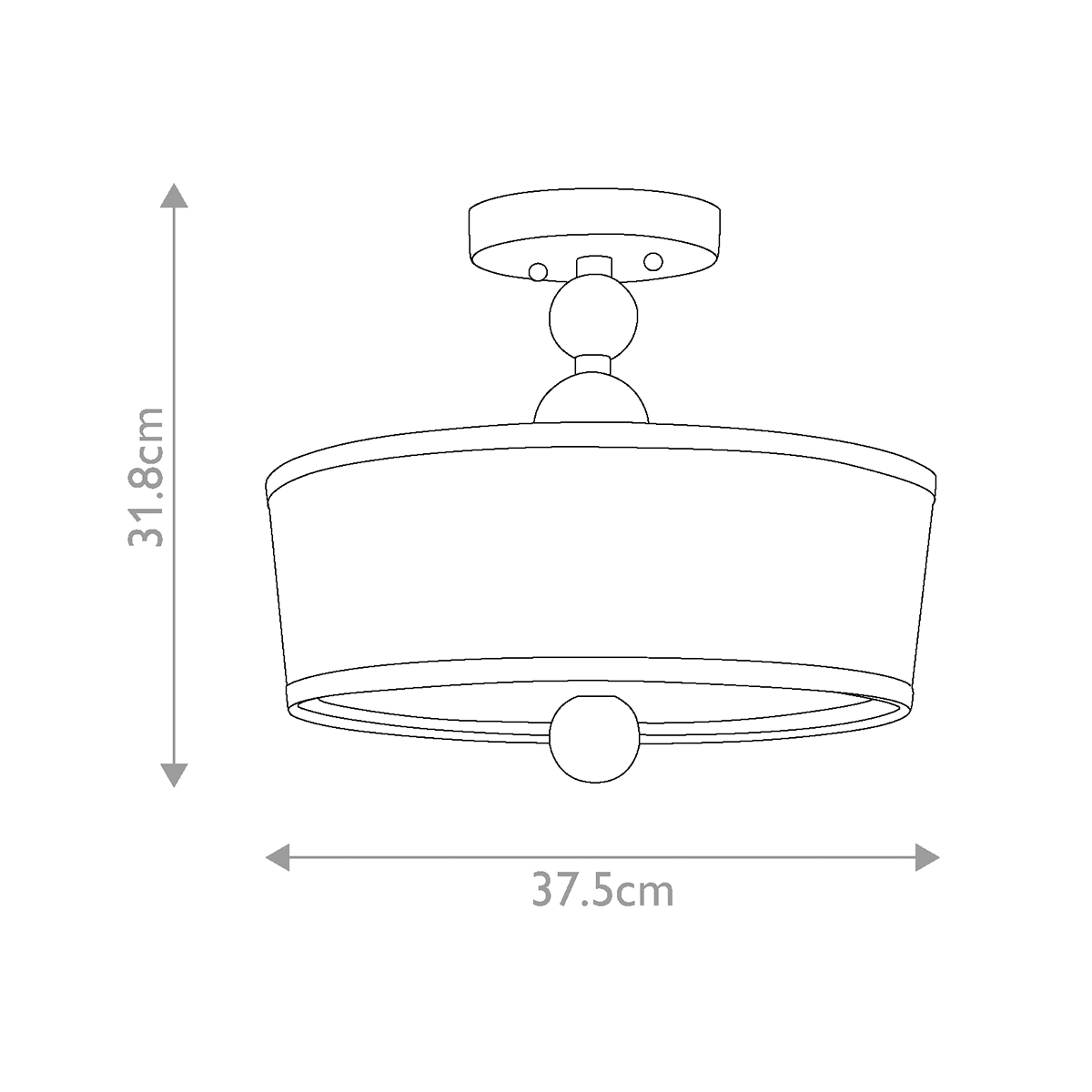 Потолочный светильник с белым цилиндрическим плафоном и шарообразными деталями Hinkley в Ростове-на-Дону