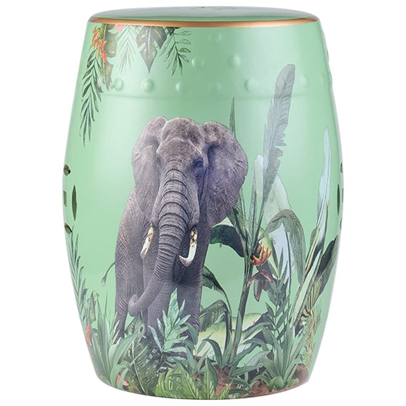   Elephant Tropical Animal Ceramic Stool Green      -- | Loft Concept 
