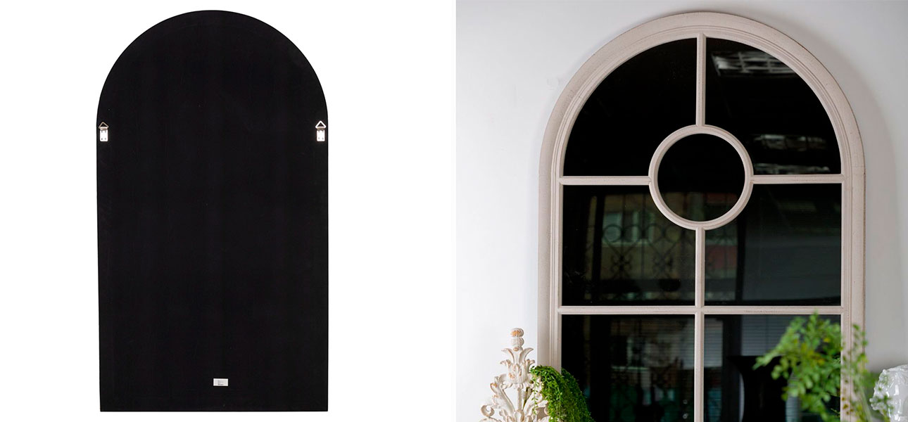 Зеркало настенное в деревянной рамке в виде окна White London - фото