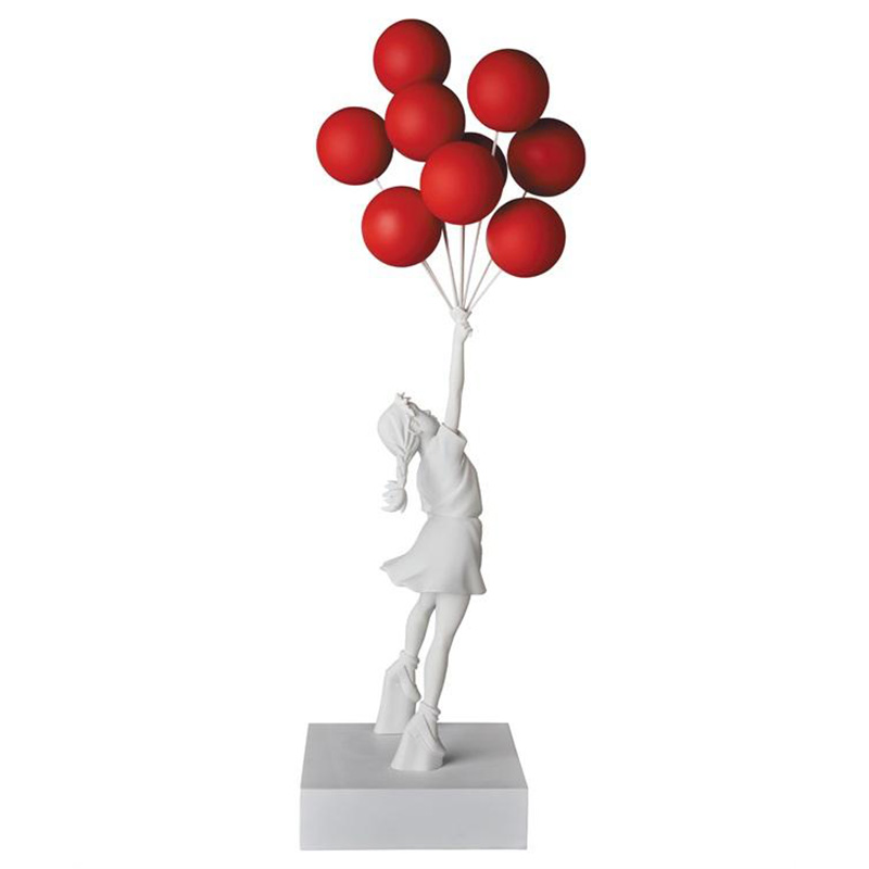  Flying Balloons Girl white and red    -- | Loft Concept 