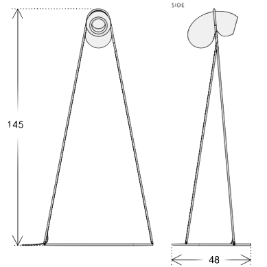  White glass trap floor lamp  --