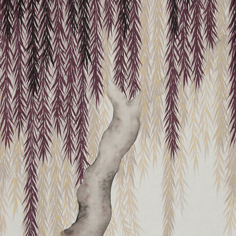    Willow Boysenberry on Bleached White dyed silk   -- | Loft Concept 