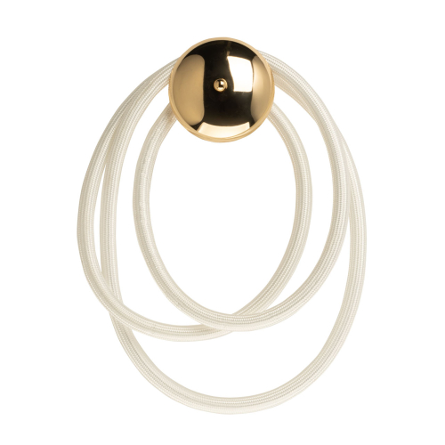 Бра с круглым золотистым основанием и белыми изогнутыми световыми линиями Luke Lampco Tracer Lamp Золотой в Ростове-на-Дону | Loft Concept 