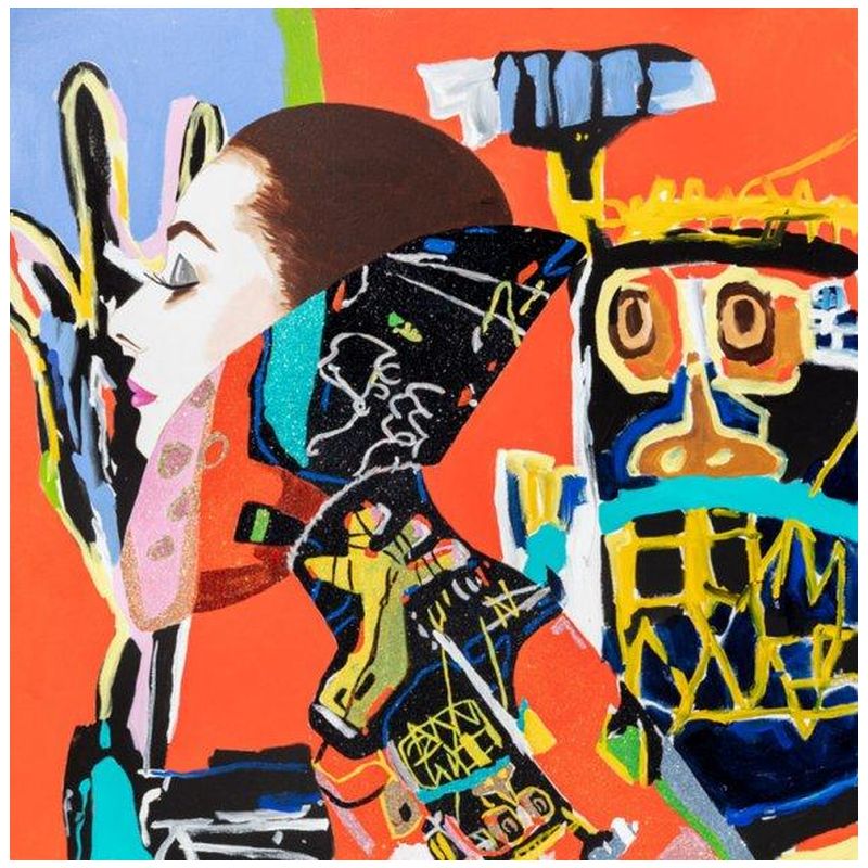  She Dreamed of Basquiat in Orange   -- | Loft Concept 