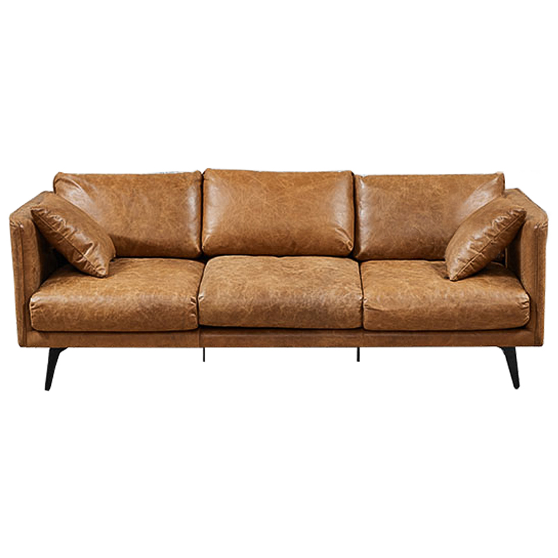  Caramel Leather Triple Sofa    -- | Loft Concept 