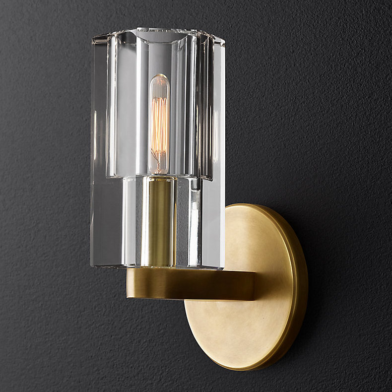 Бра Restoration Hardware Arcachon Single Sconce Прозрачное Стекло Латунь в Ростове-на-Дону | Loft Concept 