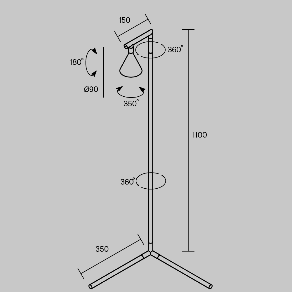 Напольный торшер светодионый Stripe 3000К 20Вт в Ростове-на-Дону