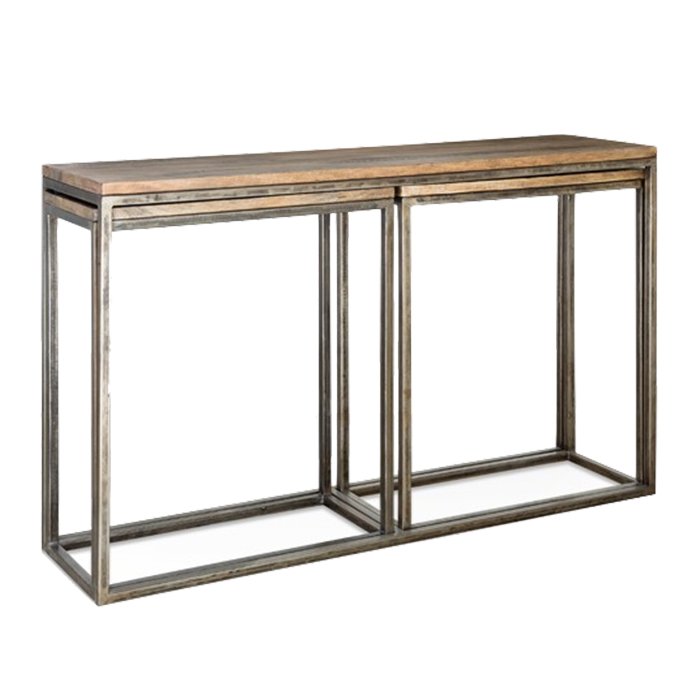  Industrial Metal Rust Triple Console Table   -- | Loft Concept 