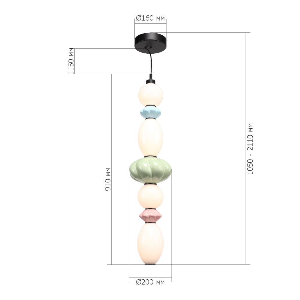 Подвесной светильник фигурный с керамическими элементами 32W LED Fragrant Light в Ростове-на-Дону