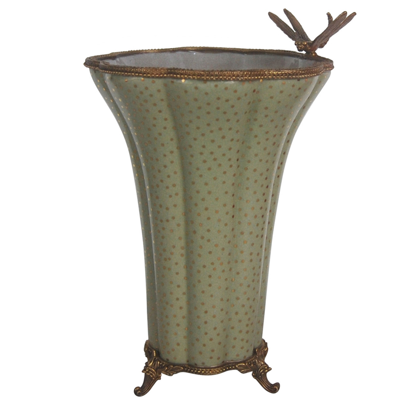  Dragonfly and Gold Dots Vase    -- | Loft Concept 