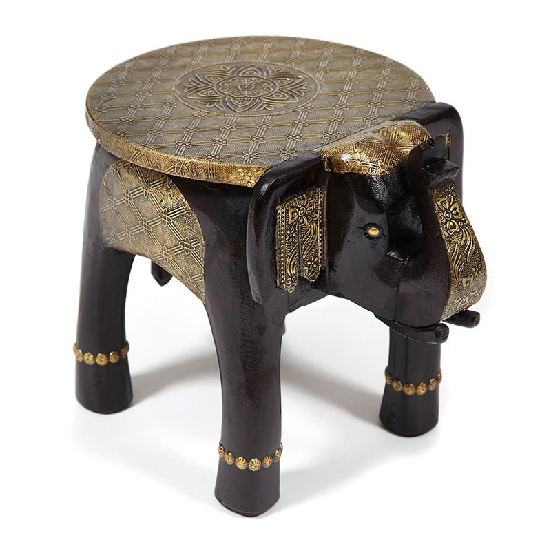   Antique Indian Brass Mango Wood Elephant Table    -- | Loft Concept 