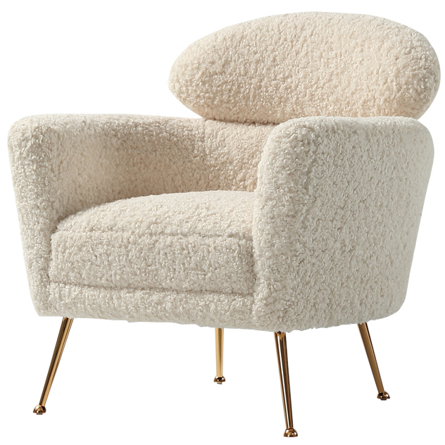 Кресло Milk Boucle Chair Молочный Золотой в Ростове-на-Дону | Loft Concept 