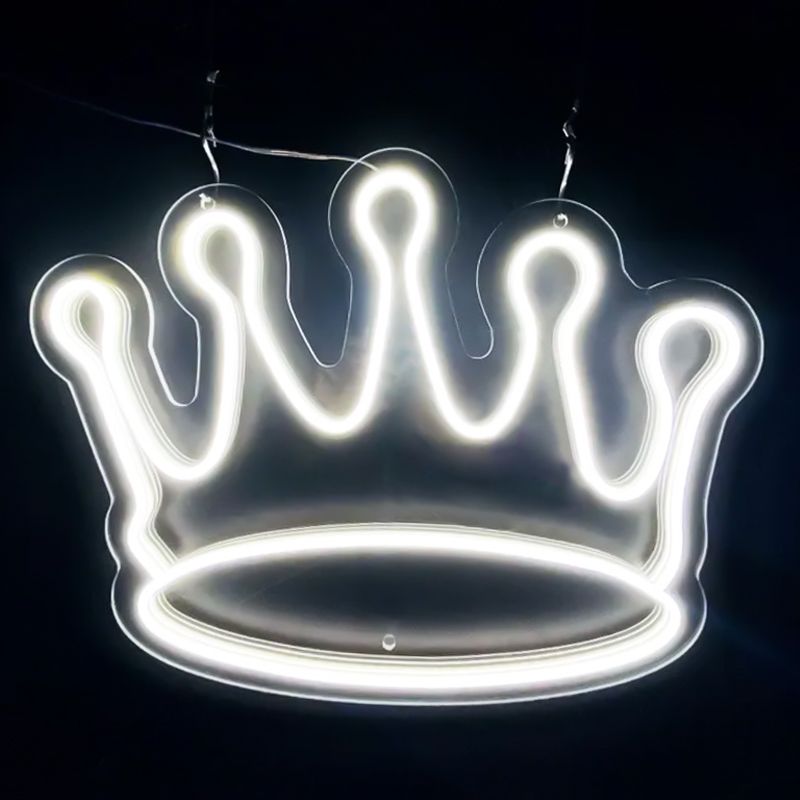 Неоновая настенная лампа Crown Neon Wall Lamp Белый Прозрачный в Ростове-на-Дону | Loft Concept 