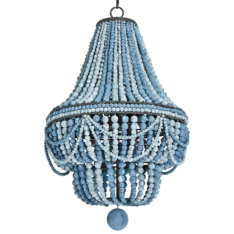        Blue Wooden Beads Chandelier    -- | Loft Concept 