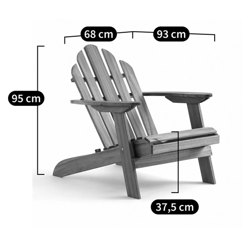      Adirondack Wooden Chair Natural  --