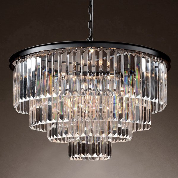 Люстра RH 1920s Odeon Clear Glass Fringe Chandelier -60 Черный в Ростове-на-Дону | Loft Concept 