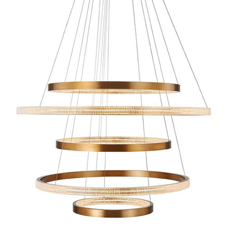      Five Round Horizontal Rings Brass Chandelier    -- | Loft Concept 