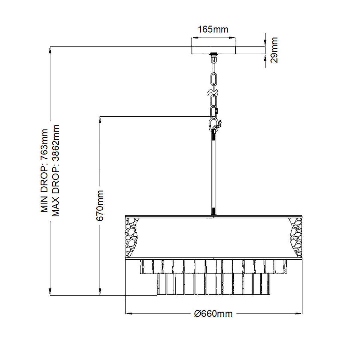 Люстра круглая с подвесками из текстурированного стекла молочного цвета Hinkley в Ростове-на-Дону