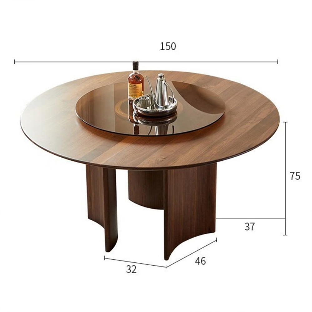 Стол обеденный круглый с двойной столешницей Walnut Wood Table в Ростове-на-Дону