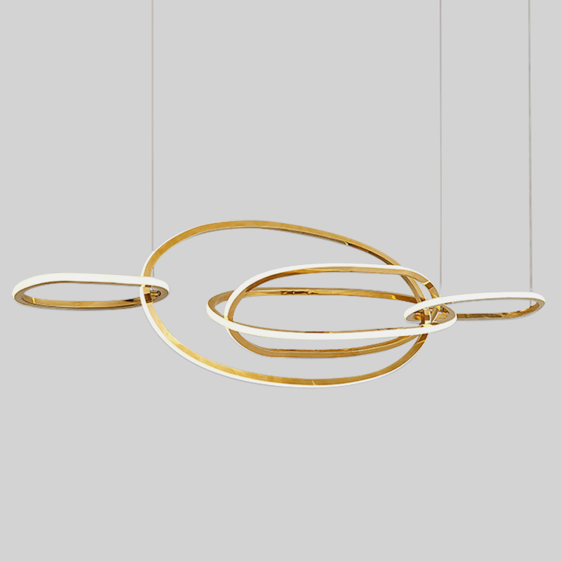  Horizontal Gold Oval Rings Chandelier   -- | Loft Concept 