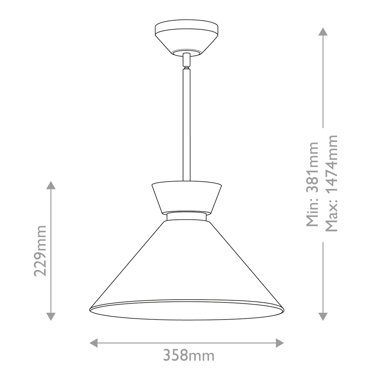 Подвесной светильник с белым стеклянным конусным плафоном Alora Mood в Ростове-на-Дону