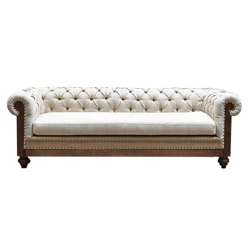  Deconstructed Chesterfield Sofa triple Ivory Linen  ivory (   )  -- | Loft Concept 