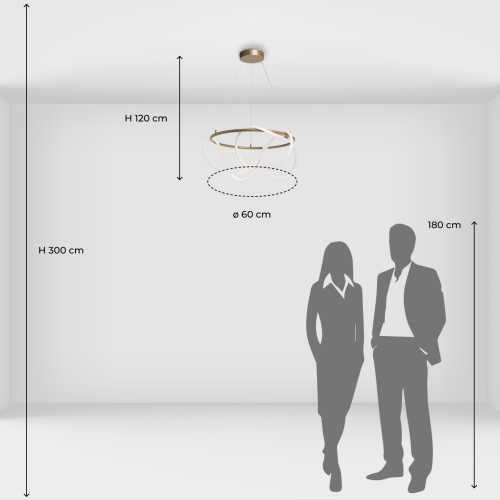 Люстра подвесная круглая золотого цвета с белыми изогнутыми световыми линиями Luke Lampco Tracer Lamp в Ростове-на-Дону