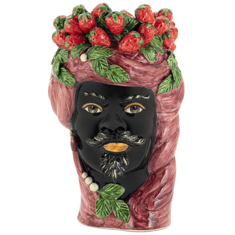  Vase Strawberries Head Man Bordeaux        -- | Loft Concept 