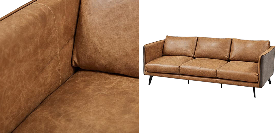 Диван Caramel Leather & Textiles Triple Sofa Диван Caramel Leather & Textiles Triple Sofa - Loft-Concept в Ростове-на-Дону