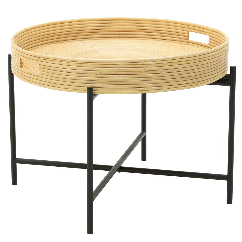 Кофейный стол-поднос Odelis Rattan Table Черный Древесина в Ростове-на-Дону | Loft Concept 