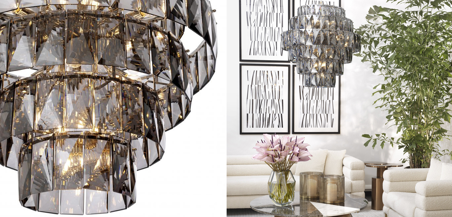 Люстра Eichholtz Chandelier Amazone L smoke - фото