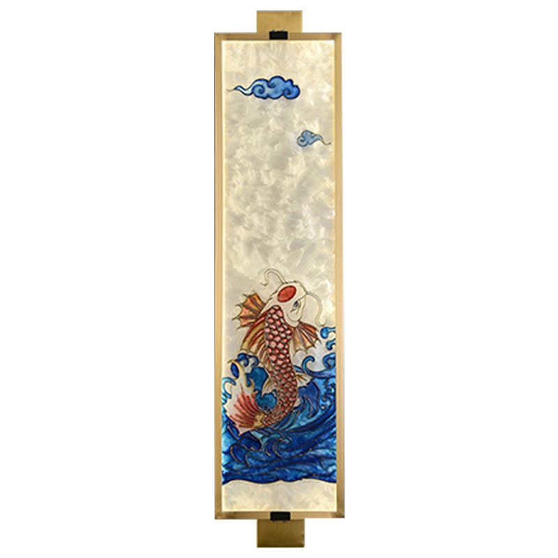   Red Fish Oriental Scenes Wall Lamp      -- | Loft Concept 