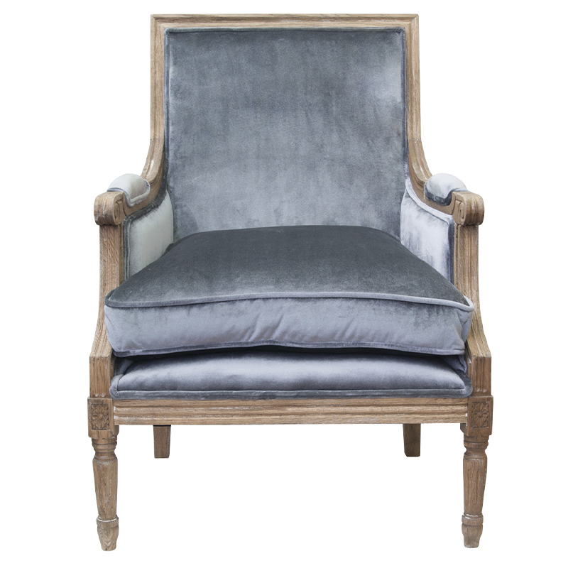  William Classical Armchair grey velvet    -- | Loft Concept 