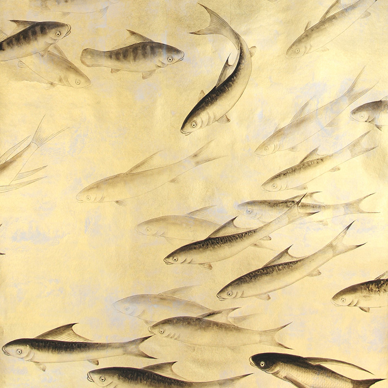    Fishes Original colourway on Deep Rich Gold gilded paper with d?sargenter pearlescent antiquing   -- | Loft Concept 