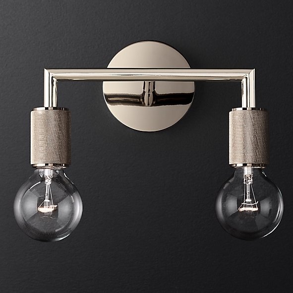  RH Utilitaire Double Sconce Silver   -- | Loft Concept 