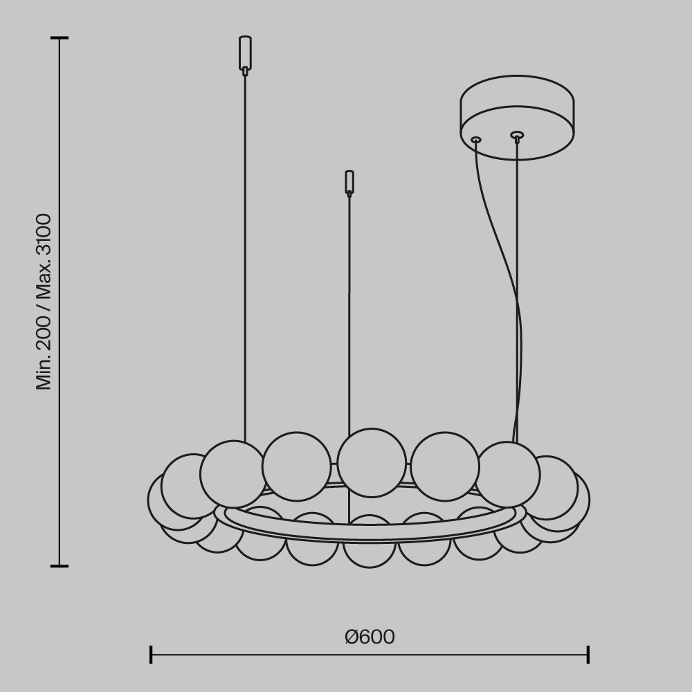 Люстра подвесная Ambre 3000К в Ростове-на-Дону