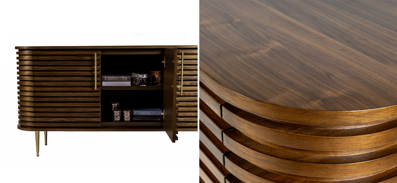 Комод Wooden Rails Шпон Орех - фото