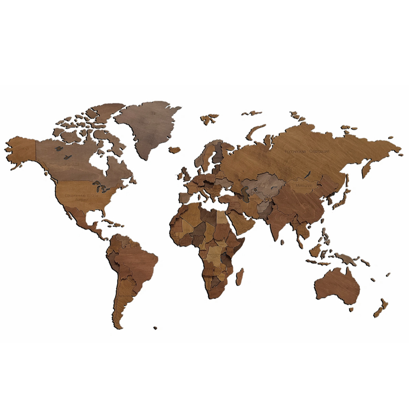    Wooden World Map     -- | Loft Concept 