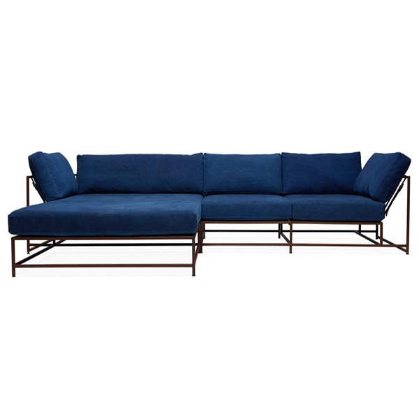   Indigo Denim and copper Sectional sofa    -- | Loft Concept 