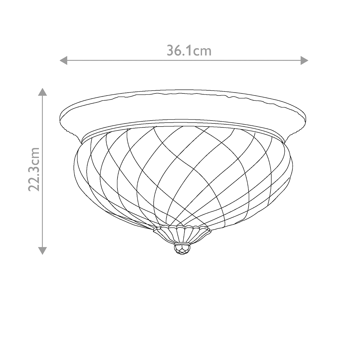 Потолочный светильник цвета латунь с прозрачным рифленым плафоном в форме чаши Hinkley в Ростове-на-Дону
