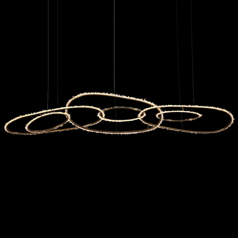  Six Rings Chain Quartz Crystal Chandelier      -- | Loft Concept 