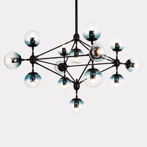  Modo Chandelier Globes Blue Ambre Black   -- | Loft Concept 