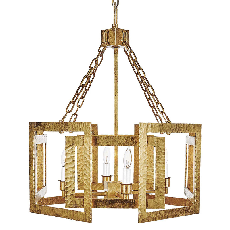 Textured Cage Pendant Lamp Gold Chandelier   -- | Loft Concept 