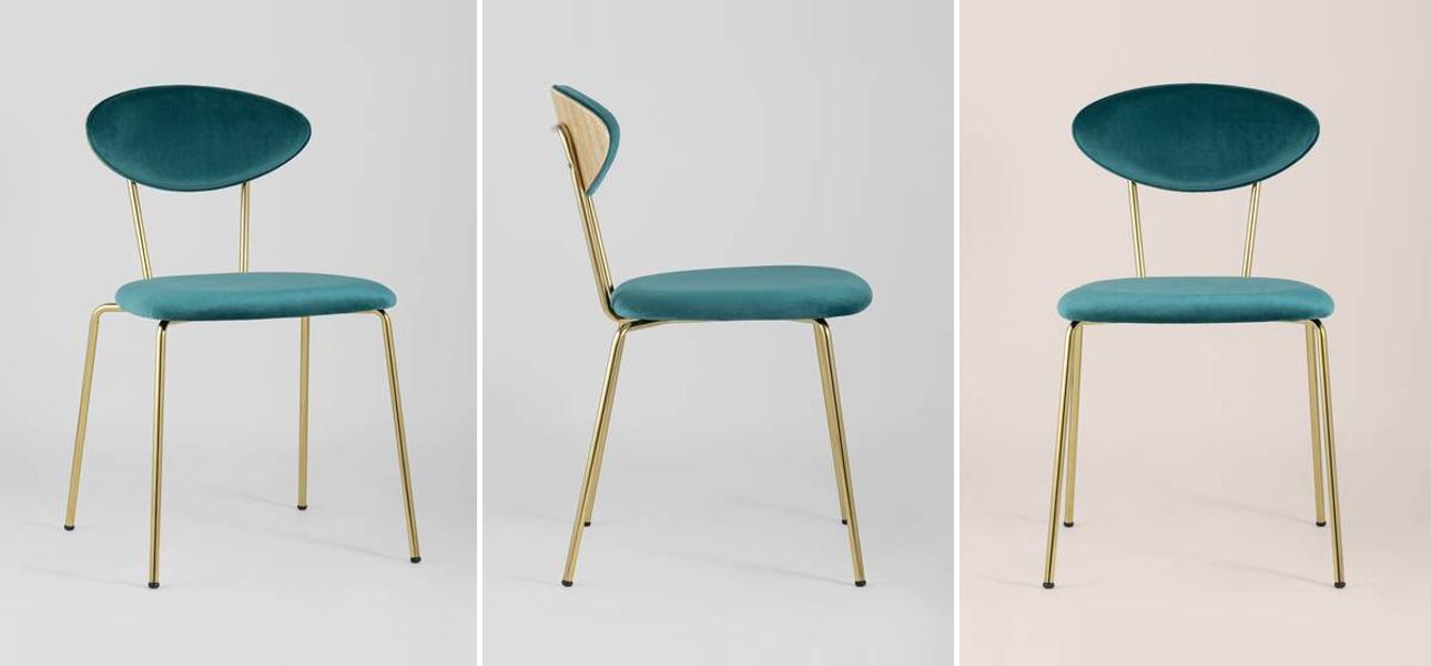 Стул Stanley II Бирюзовый Велюр - фото