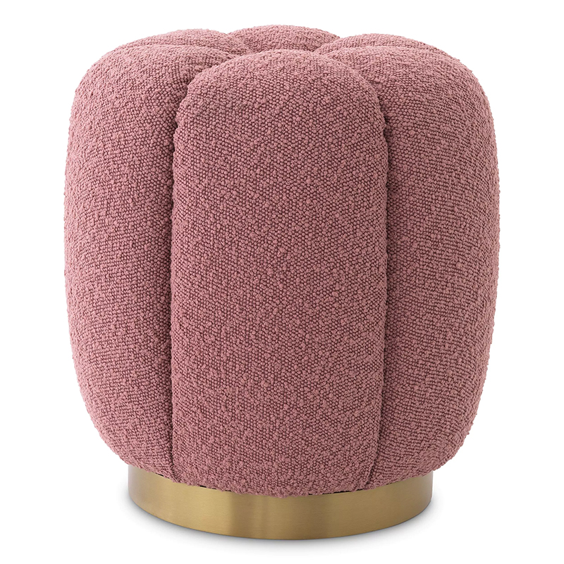 Пуф Eichholtz Stool Orchanic Boucle Rose Дымчатая Роза Латунь в Ростове-на-Дону | Loft Concept 